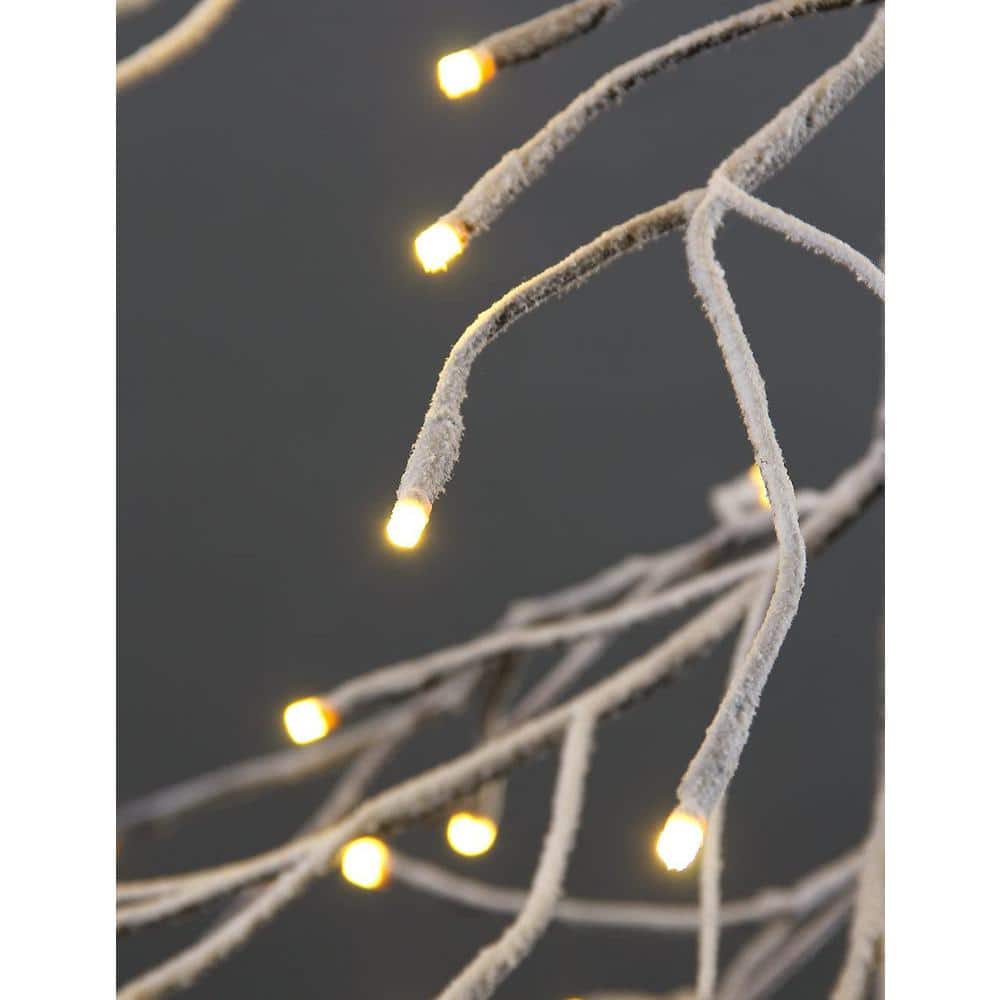 6-Foot White Fir Snow Tree with Warm LED Lights