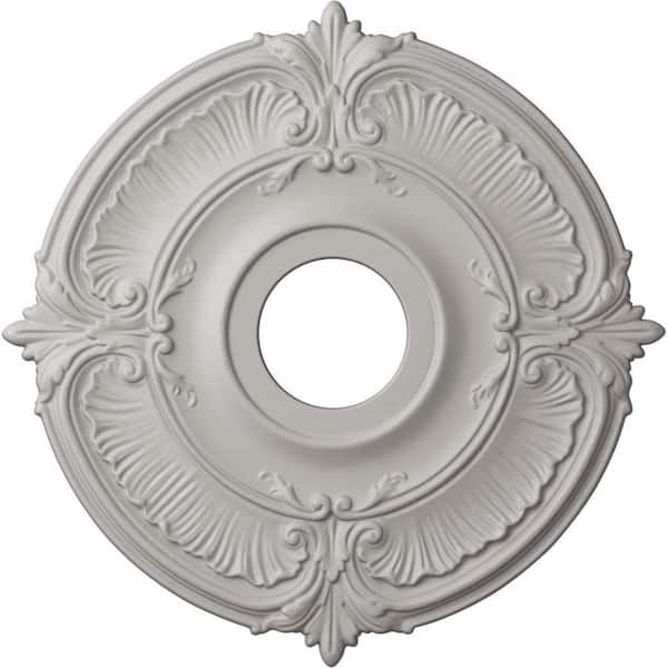 Ekena Millwork 18 in. x 4 in. ID x 5/8 in. Attica Urethane Ceiling Medallion (Fits Canopies upto 5 in.), Hand-Painted Ultra Pure White
