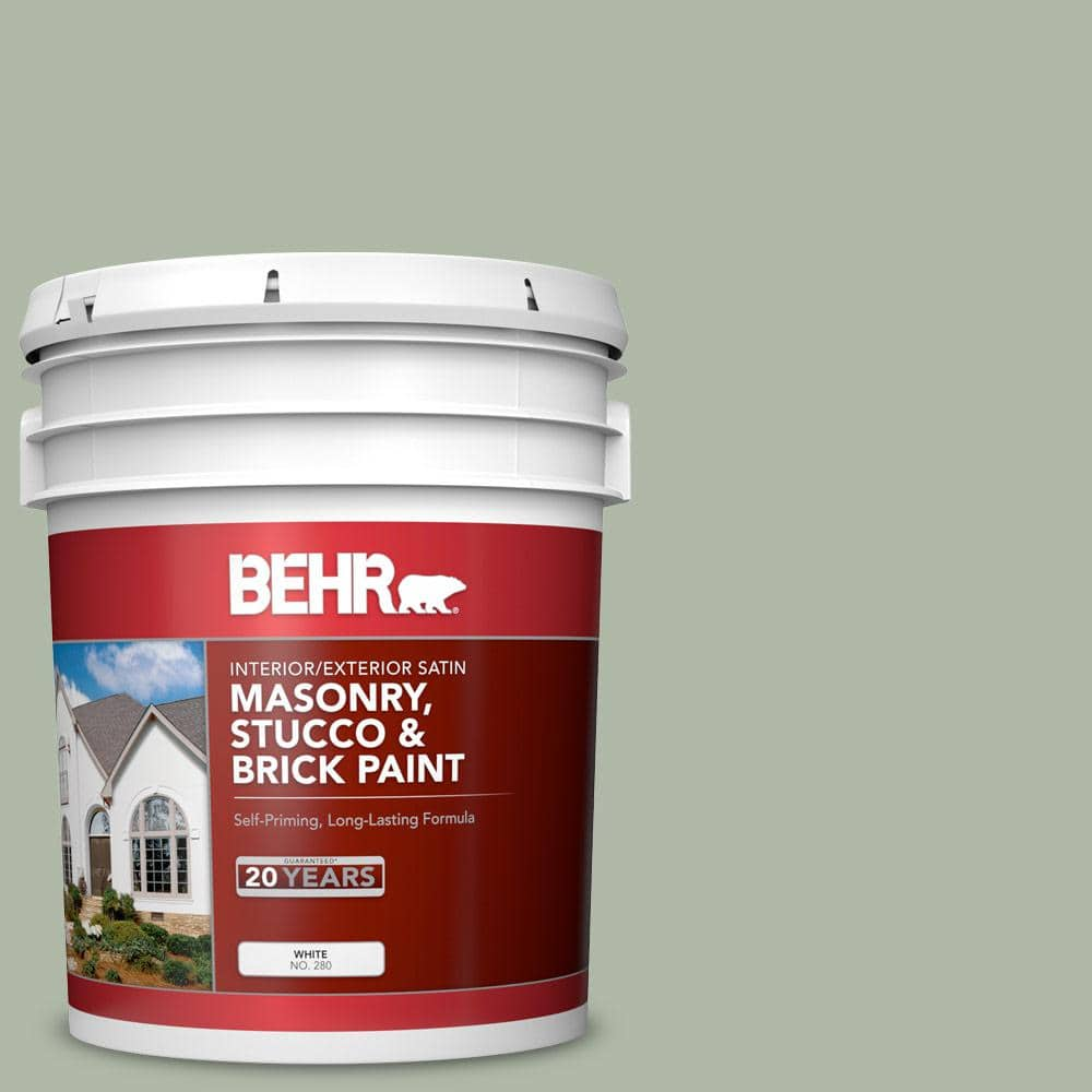 BEHR 5 gal. #N390-3 Jojoba Satin Interior/Exterior Masonry, Stucco and ...