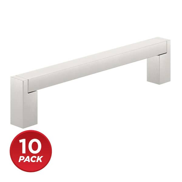 (10-Pack) Laconia Collection 5-1/16 in. (128 mm) Modern Brushed Nickel Rectangular Cabinet Bar Pull