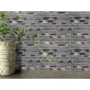 Volcanic Luxe Interlocking 11.73 in. x 11.61 in. x 8mm Glass Metal Mesh-Mounted Mosaic Tile (9.5 sq. ft./case)