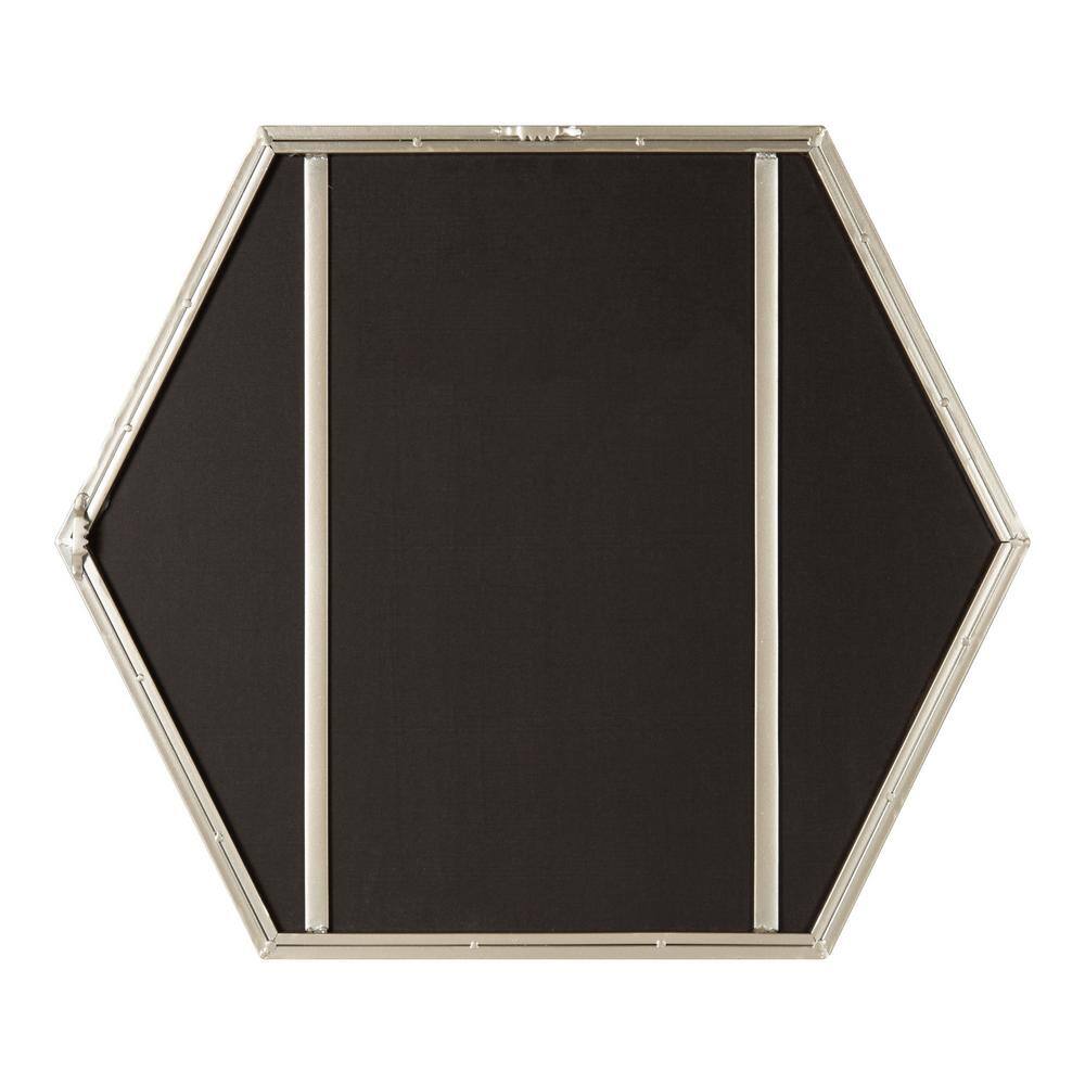 Elegant Silver Hexagon 29" Bathroom Wall Mirror