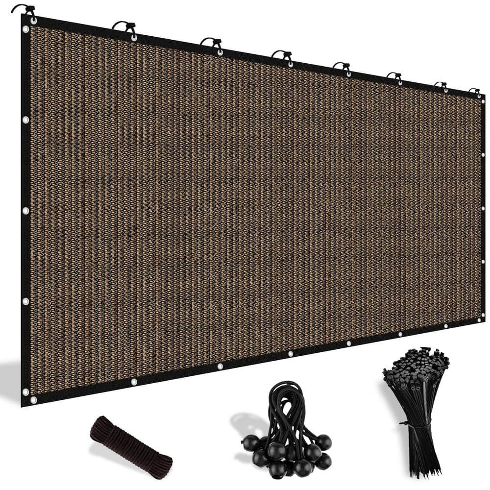 8 ft. x 12 ft. 90% Sun Shade Cloth Privacy Mesh Screening with Grommets for Patio, Outdoor, Garden, Backyard, Brown price history on PriceWatchPro