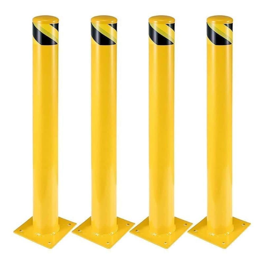 "4-Pack Heavy Duty Safety Bollards, 42"" Height, 4.5"" Diameter Steel Pipe Bollard Post with Anchor Bolts" price history on PriceWatchPro