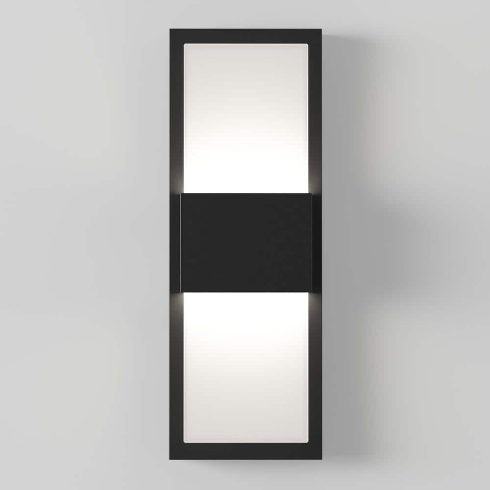 Medium Black Steel Modern Outdoor LED Lantern Sconce