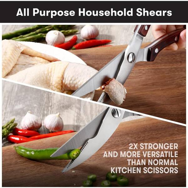 Aoibox 19-Piece Stainless Steel Kitchen Knife Set with Wooden Knife Block,  Red SNPH002IN466 - The Home Depot