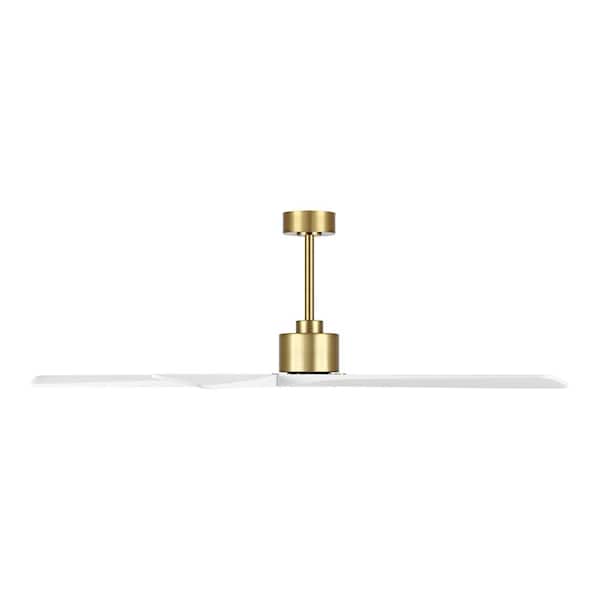 MLiAN 54 in. DC Indoor Gold and White Ceiling Fan without Lights and Remote Control