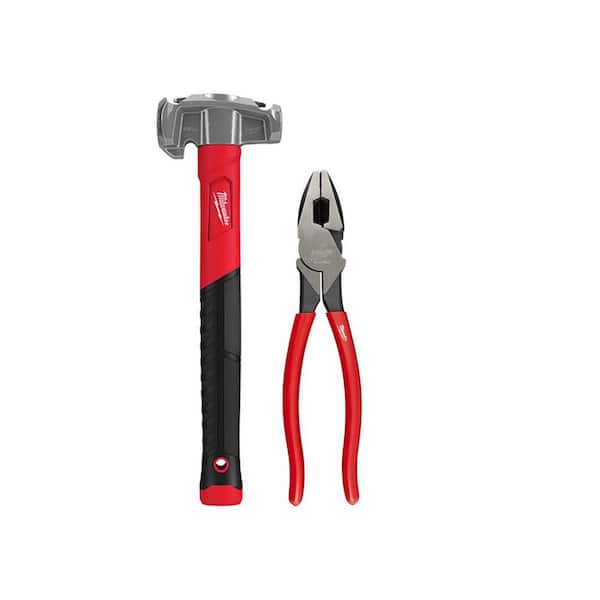 Milwaukee 36 oz. 4-in-1 Lineman's Hammer with 9 in. High-Leverage Lineman Pliers