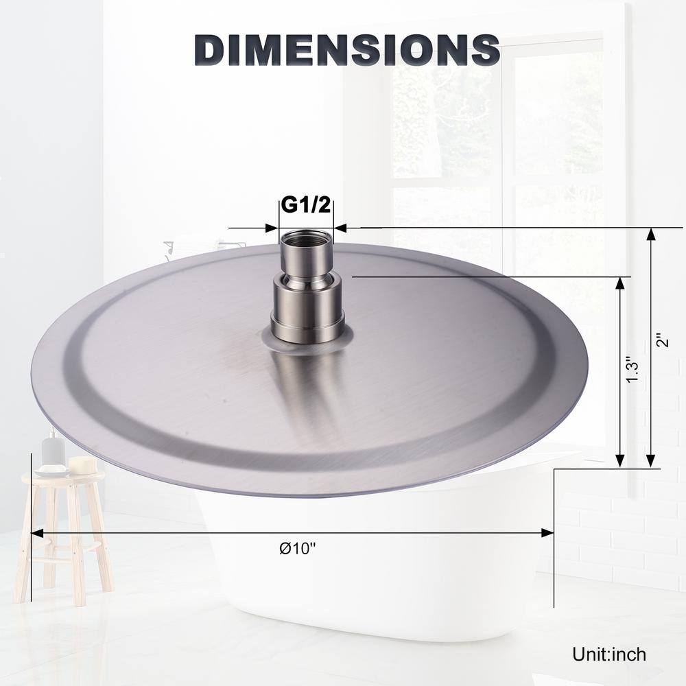 Large Brushed Nickel Wall Mounted Rain Shower Head