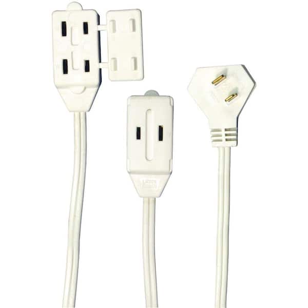Axis 6 ft. 16/2 White 3-Outlet Wall Hugger Indoor Extension Cord