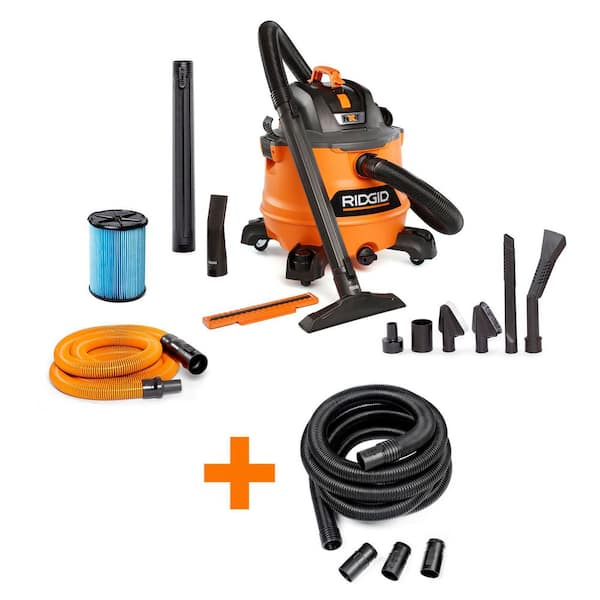 RIDGID 14 Gal. 6.0 Peak HP NXT Shop Vacuum Wet Dry Vac with Filter, 20 ft. Hose, Accessories and Car Cleaning Kit HD1401B