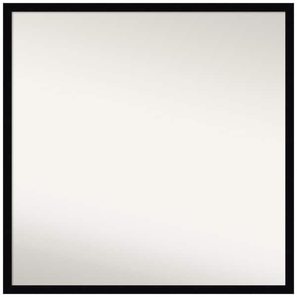 Amanti Art Svelte Noir Black 27.5 in. x 27.5 in. Non-Beveled Modern Square Wood Framed Wall Mirror in Black