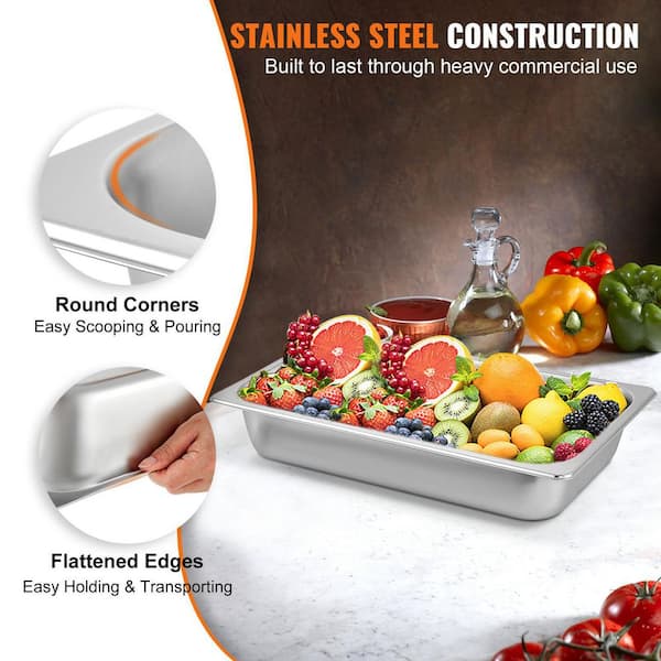 PWS2120, 8 Deep Stainless Steel Extra Large Double Full Size Steam Table  Pan, European Style