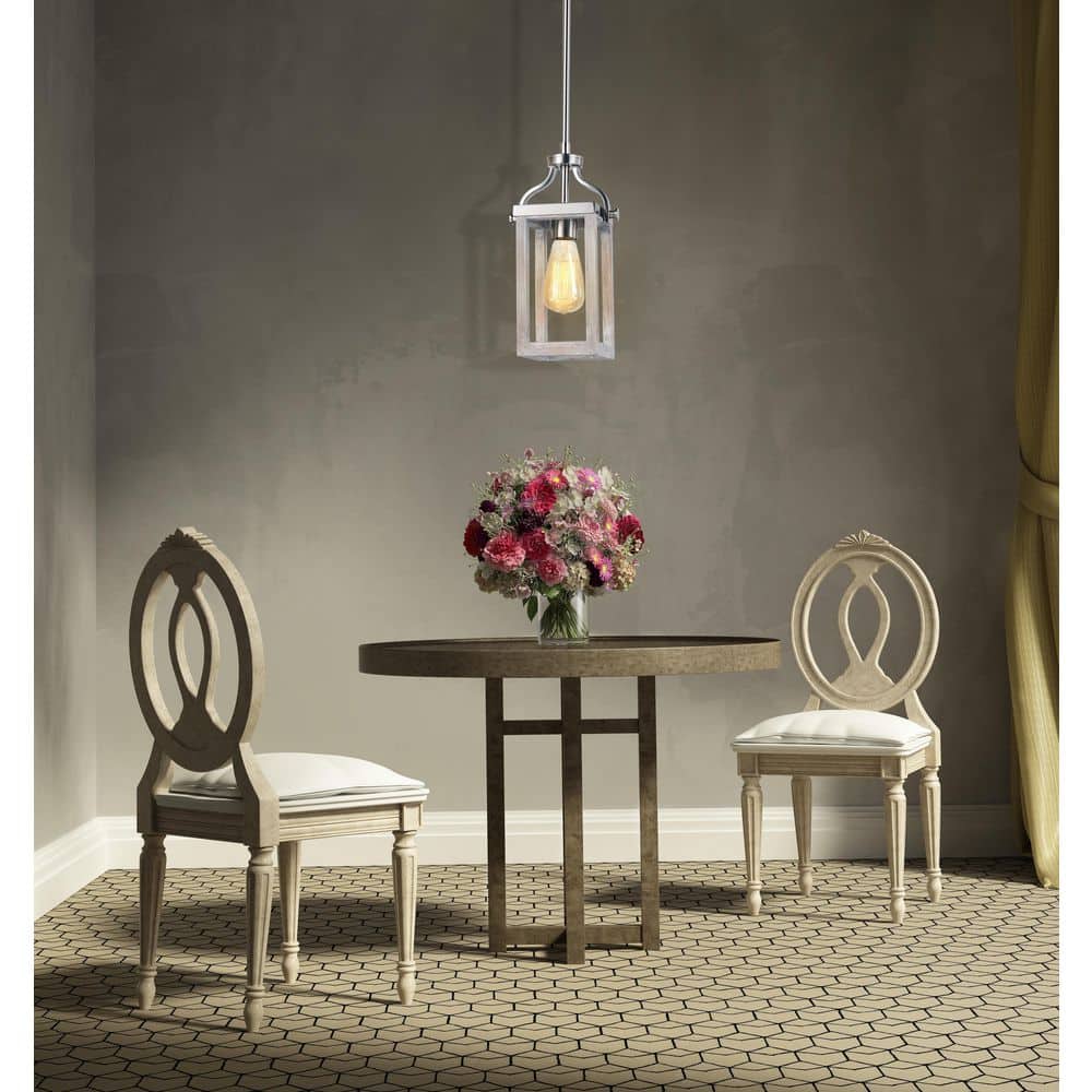 Montrose Acacia Wood & Brushed Nickel 5" Mini Pendant Light