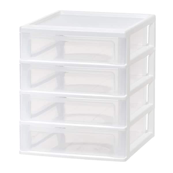 4 Drawer Compact Desktop System in White
