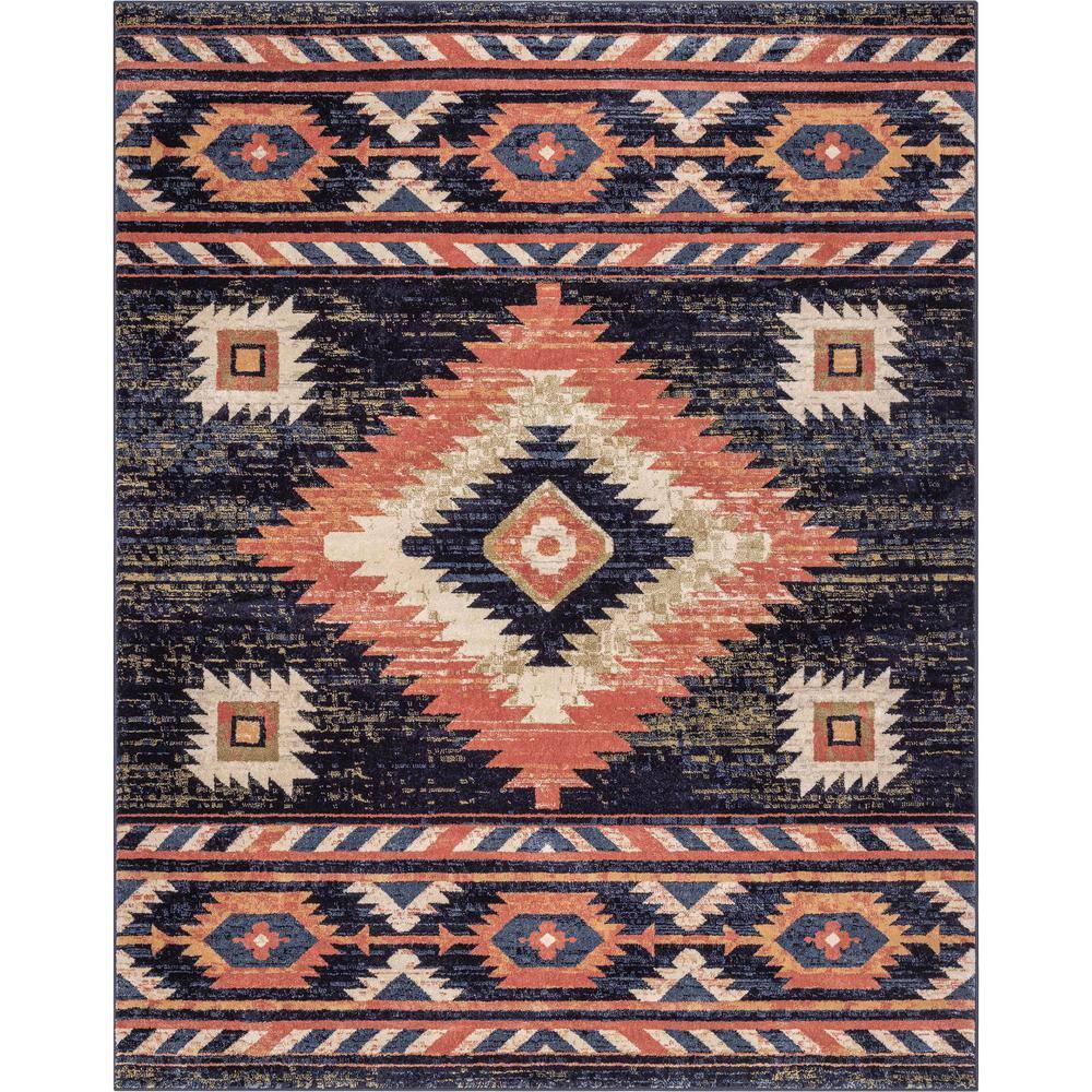 Tulsa Lea Traditional Southwestern Tribal Blue 9 ft. 3 in. x 12 ft. 6 in. Area Rug price history on PriceWatchPro