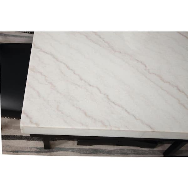 steve silver finley white marble top dining table