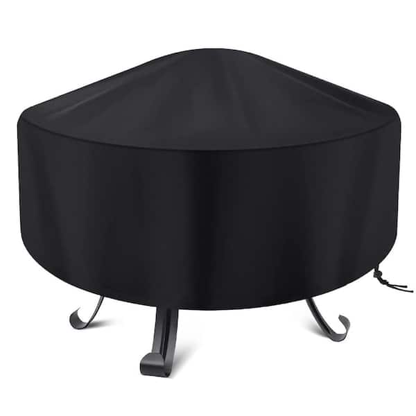 Misopily Outdoor Round Fire Pit Cover Waterproof 22-36 in. Full Coverage Fire Pit Cover Dustproof Anti UV and Tear Resistant