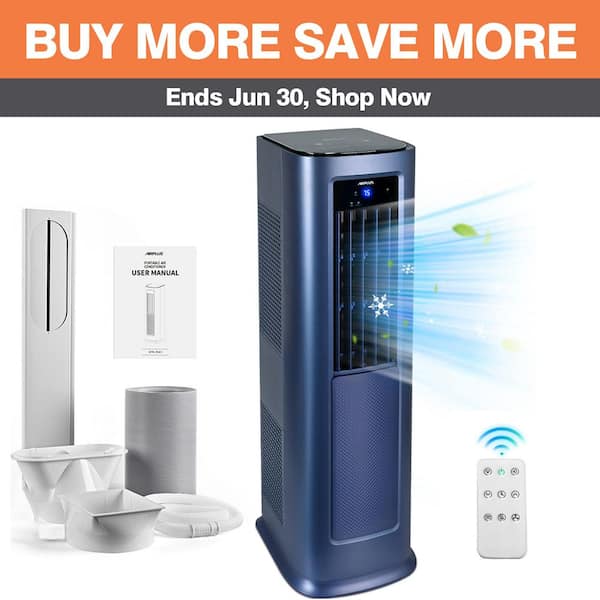 9,000 BTU (12,000 BTU ASHRAE) Portable Air Conditioner Cools 900 sq.ft. with Heat, Dehumidifier, AC unit with Remote