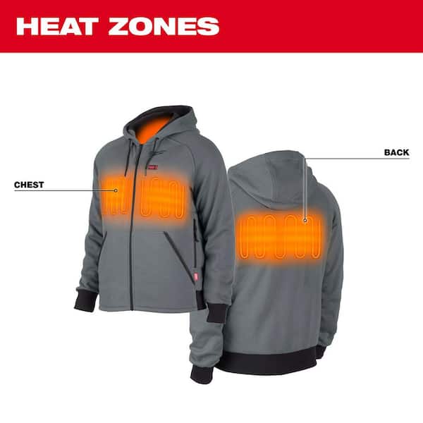 Milwaukee Women's Large M12 12-Volt Lithium-Ion Cordless Gray Heated Jacket  Hoodie Kit with (1) 2.0 Ah Battery and Charger 336G-21L - The Home Depot