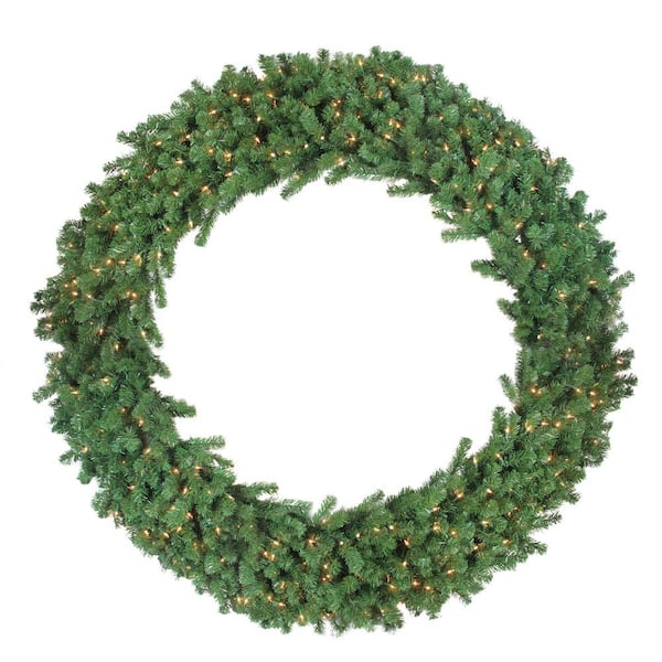 Northlight 6 ft. Pre-Lit Deluxe Windsor Pine Artificial Christmas Wreath with Clear Lights