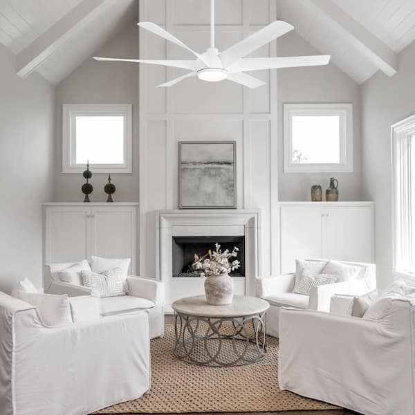 Hector II 65 in. Integrated LED Indoor White Ceiling Fan with Light and Remote Control Included