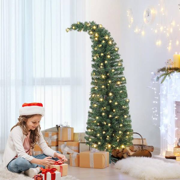 Ama pear 5 ft. Pre-lit Bent Top Artificial Christmas Tree Xmas