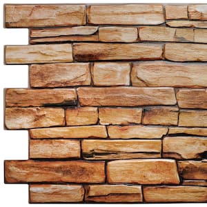 3D Falkirk Retro 39 in. x 20 in. Brown Red Faux Slate PVC Decorative Wall Paneling (5-Pack)