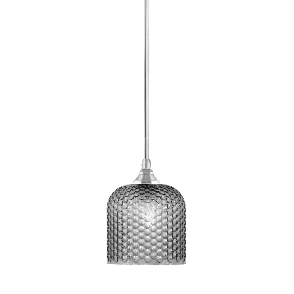 Sparta 100-Watt 1-Light Chrome Shaded Pendant Light Mini Pendant with Smoke
