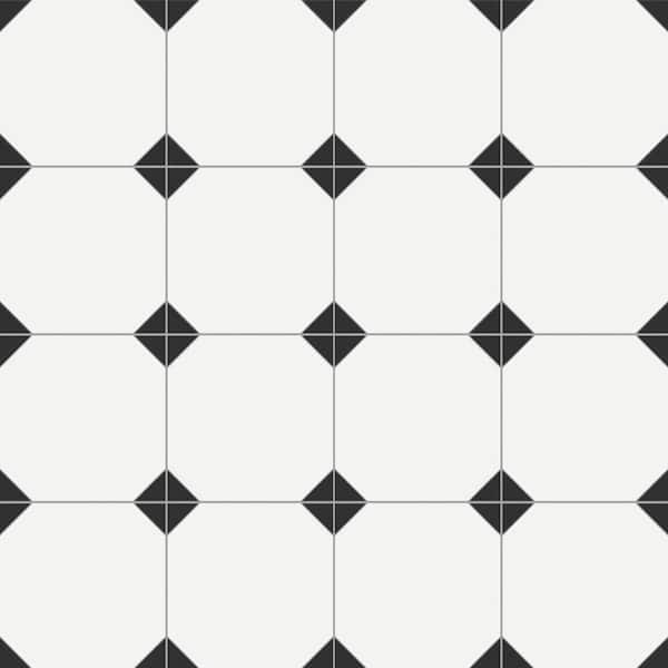 Merola Tile Chelsea Black 9-3/4 in. x 9-3/4 in. Porcelain Floor and Wall Take Home Tile Sample