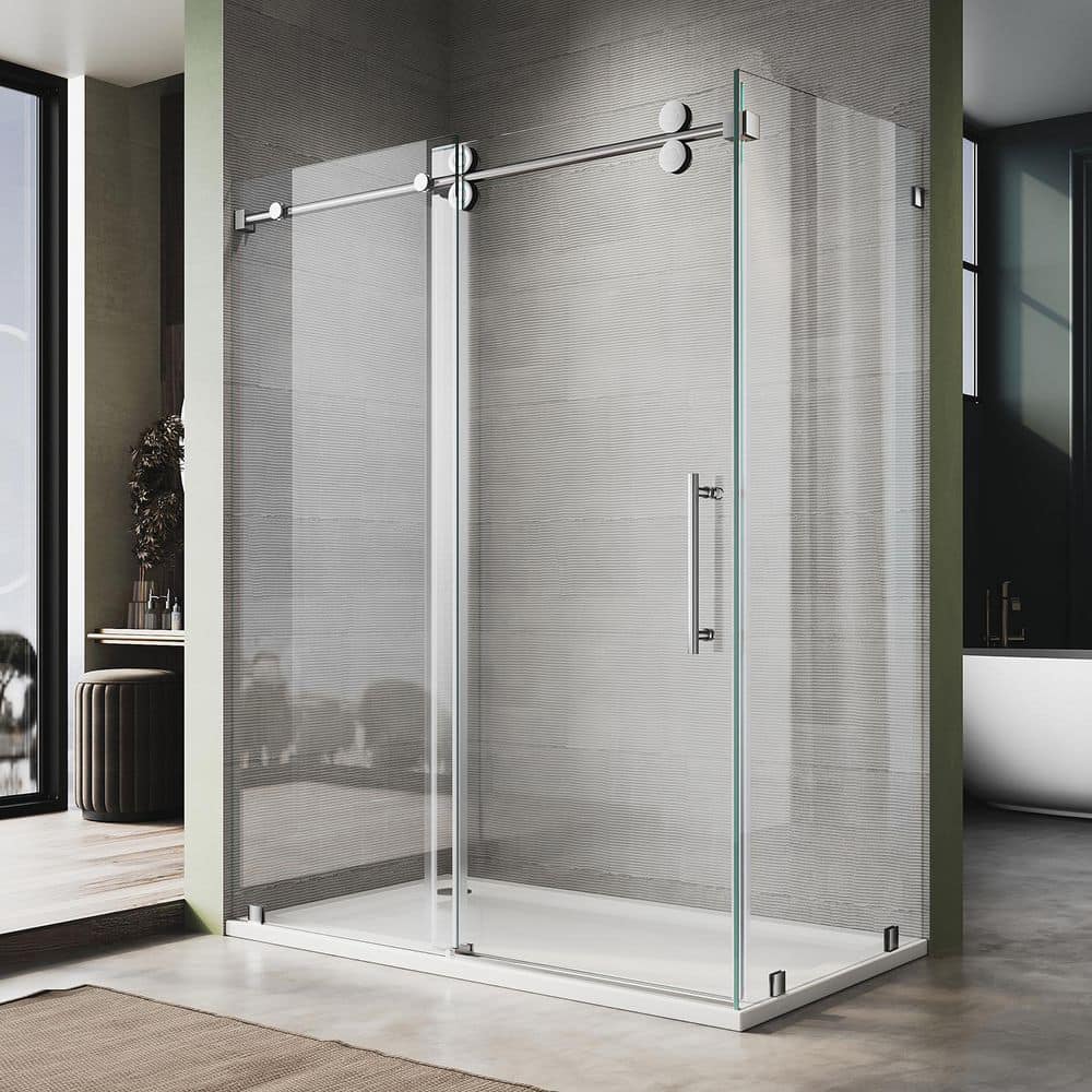 UKS04 72 in. W x 80 in. H x 36 in. D U-Channel Sliding Frameless Corner Shower Enclosure in Chrome, Clear Glass price history on PriceWatchPro