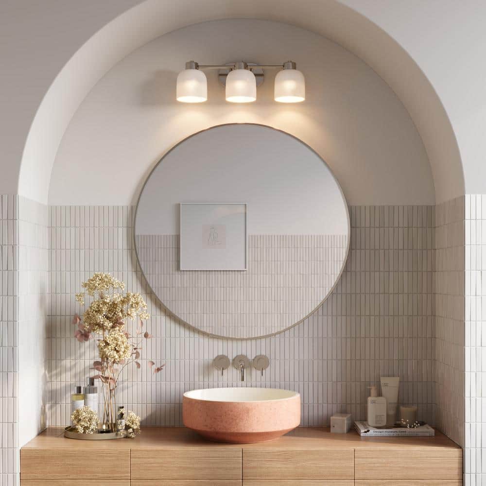Avec 22-in. 3-Light Brushed Nickel Bath Contemporary Vanity Light price history on PriceWatchPro