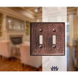 Pure Copper Hand Hammered Double Toggle Wall Plate