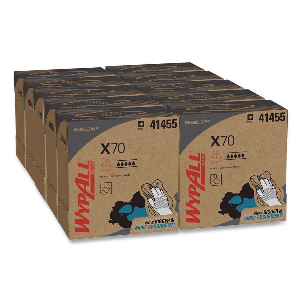 WYPALL X70 Cloths, POP-UP Box, 9-1/10 in. x 16-4/5 in., White, 100