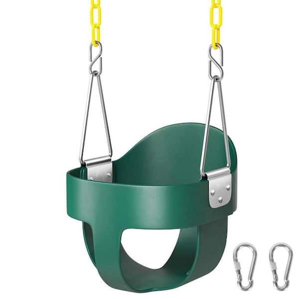 Toddler High Back Full Bucket Swing with Adjustable Chain and Plastic-Coated Chains, 330 lb. Capacity Bar