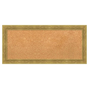 Angled Gold Wood Framed Natural Corkboard 33 in. x 15 in. Bulletin Board Memo Board