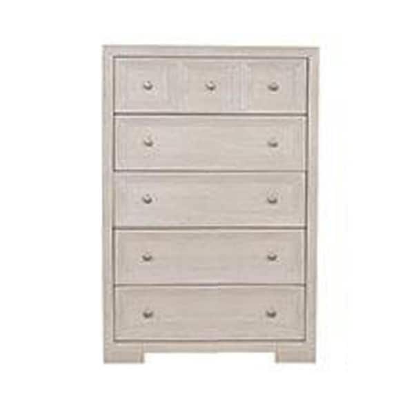beige tall dresser Kizie Tall Dresser Chest | 5 Drawers | Bronze | Beige Solid Wood