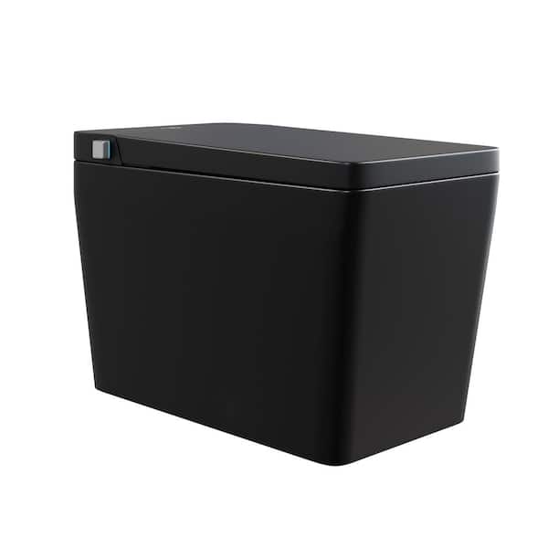 Concorde Smart 1-Piece 1.28 GPF Single Top Flush Square Toilet in Matte Black