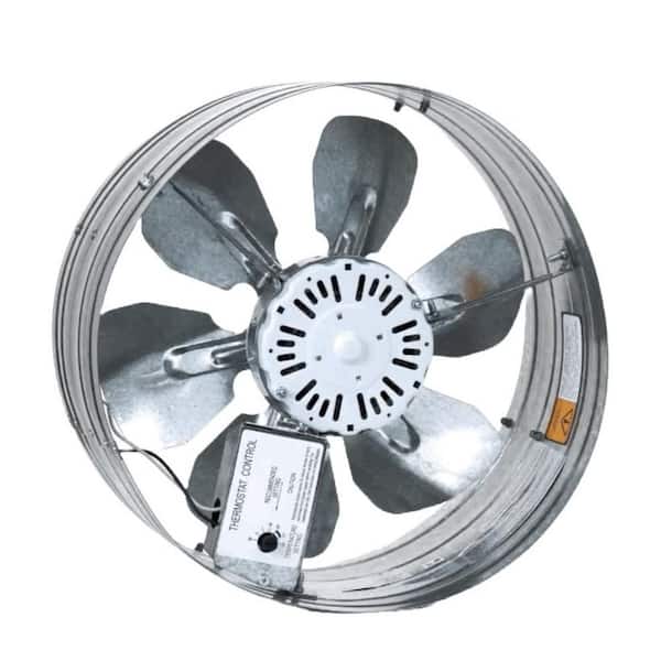 14 in. Single Speed Gable Mount Attic Ventilator Fan with Adjustable Thermostat, 3.10 Amp