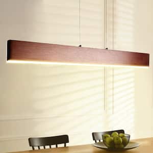 Draper 40 in. Dimmable Adjustable Integrated LED Anodized Bronze Metal Linear Pendant