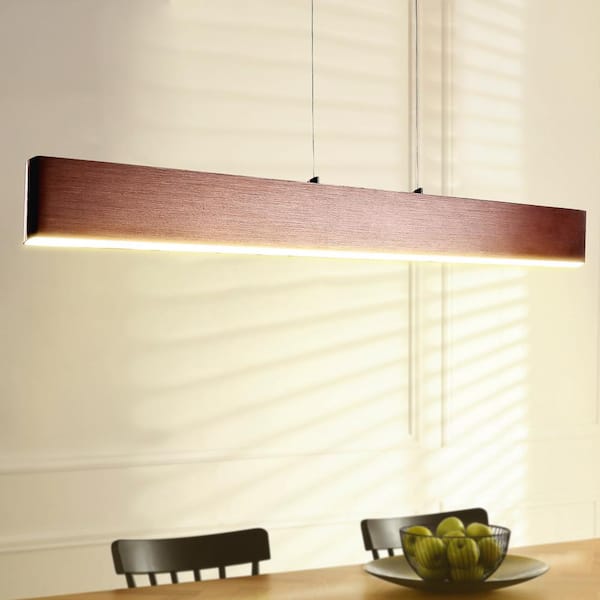 JONATHAN Y Draper 40 in. Dimmable Adjustable Integrated LED Anodized Bronze Metal Linear Pendant