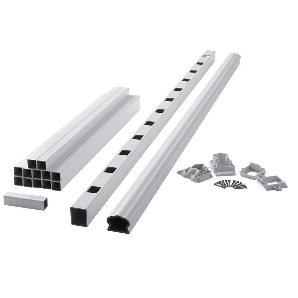 Fiberon 36 in. x 3 in. ArmorGuard Deluxe White Composite Stair Railing Kit