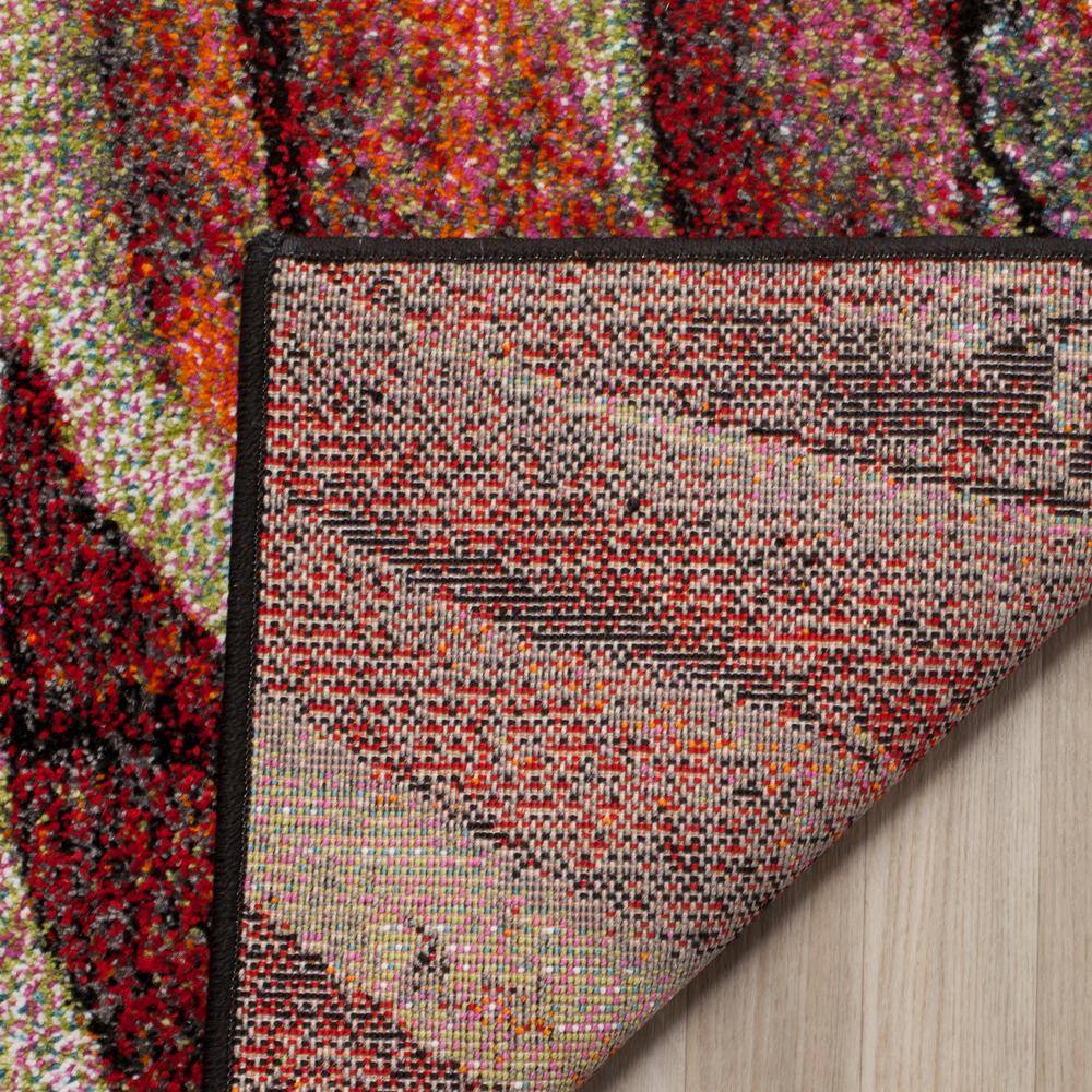 Glacier Red Abstract Square Synthetic Area Rug