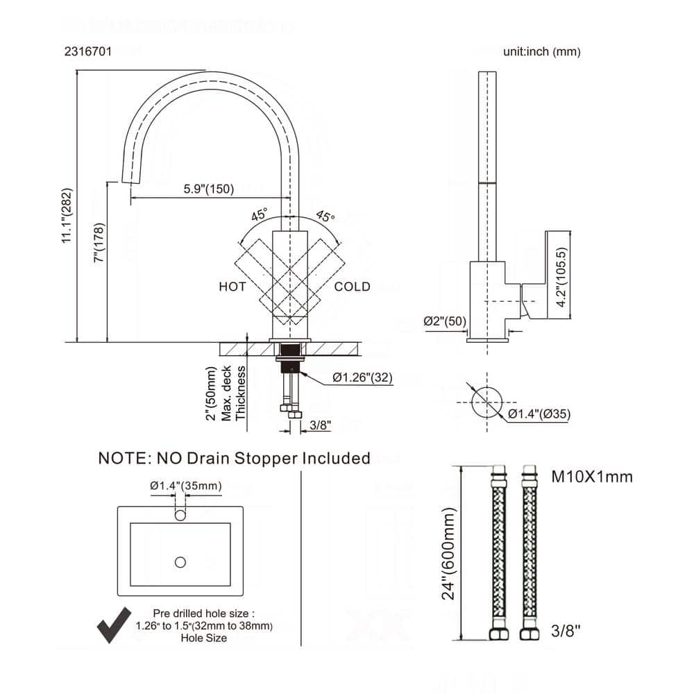 Oil Rubbed Bronze Single Handle Bar Faucet