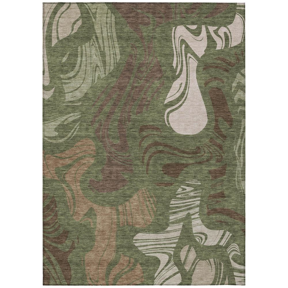 Chantille Machine Washable Indoor/Outdoor Abstract ACN2852 Olive 5 ft. x 7 ft. 6 in. Area Rug price history on PriceWatchPro