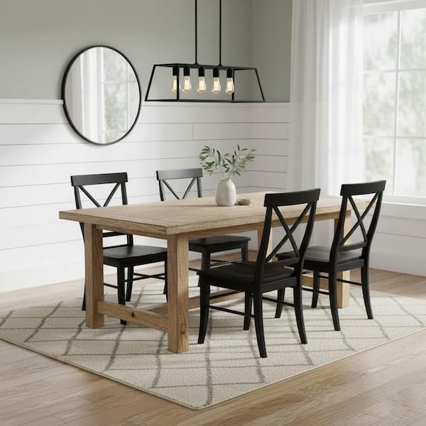 International Concepts Black Wood X Back Dining Chair (Set of 2