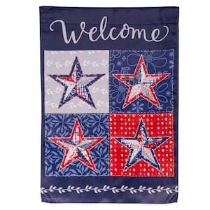 2-1/3 ft. x 3-2/3 ft. Red, White, and Blue Stars Suede House Flag