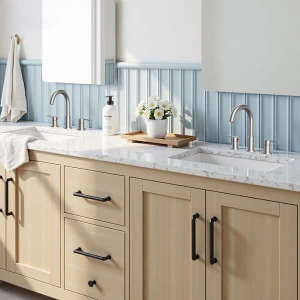 8 in. Widespread Double Handle High-Arc Bathroom Faucet with Pop-up Drain Rust Resist in Brushed Nickel