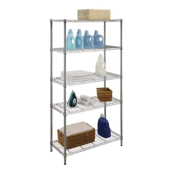 HDX 21656CPS 5-Tier Steel Wire Shelving Unit in Chrome (36 in. W x 72 in. H x 16 in. D) - 2