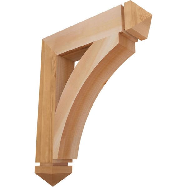 Ekena Millwork 3.5 in. x 24 in. x 20 in. Western Red Cedar Thorton Arts and Crafts Smooth Bracket